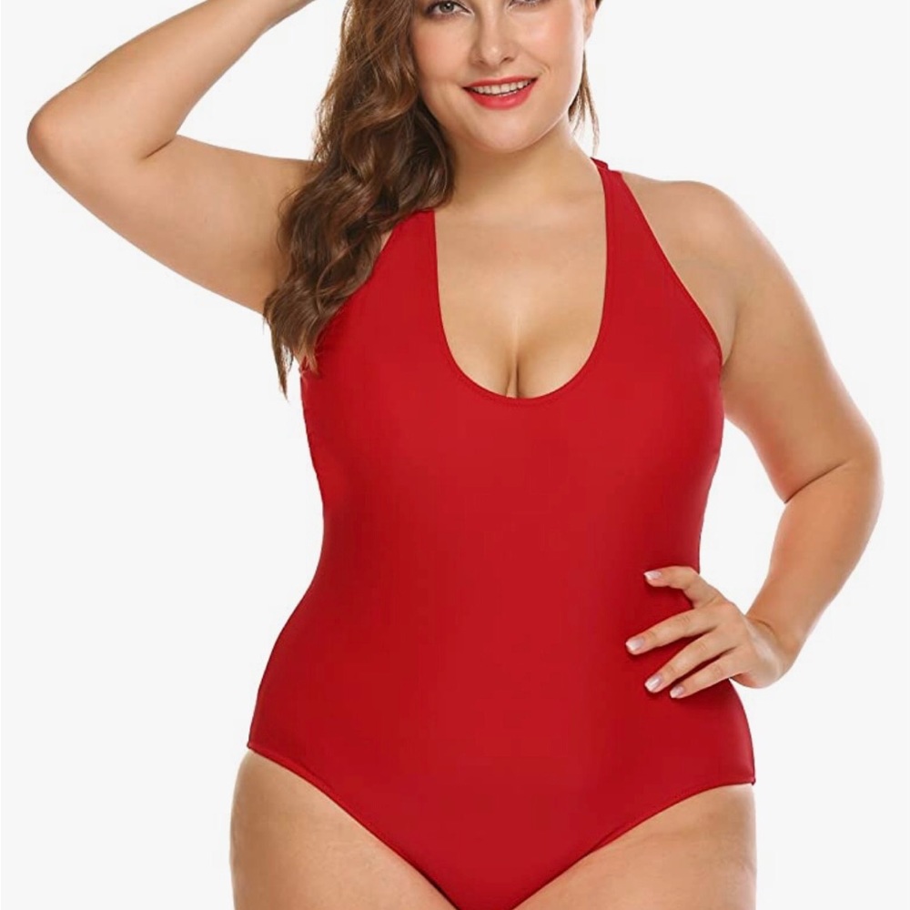 In'voland Women's Plus Size Padded One Piece Swimsuit Cross Strap Backless New